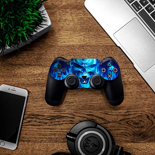 Skull Ghost Fire Vinyl Decal Waterproof Anti-dust Removable Full Body Protective Stickers Skin Cover for PS4 Game Player Handle ，Protective Console and Controller Skin Sticker for PS4 - Thumbnail 3