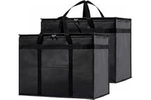 NZ HomeInsulated Food Delivery Bag (XL Plus) Grocery Cooler Bag, Thermal Pizza Delivery & Catering Tote, Heavy Duty & Foldabl