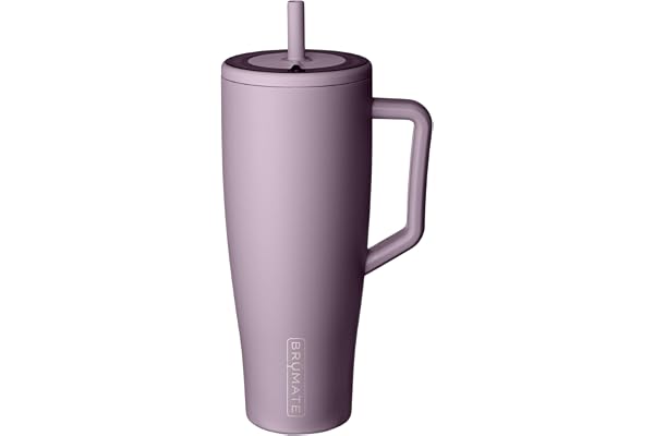 BrüMate Era 40 oz Tumbler with Handle and Straw | 100% Leakproof Insulated Water Bottle Tumbler with Lid and Flexible SoftSip Straw | Made of Stainless Steel | Cup Holder Friendly | 40oz (Lilac Dusk)