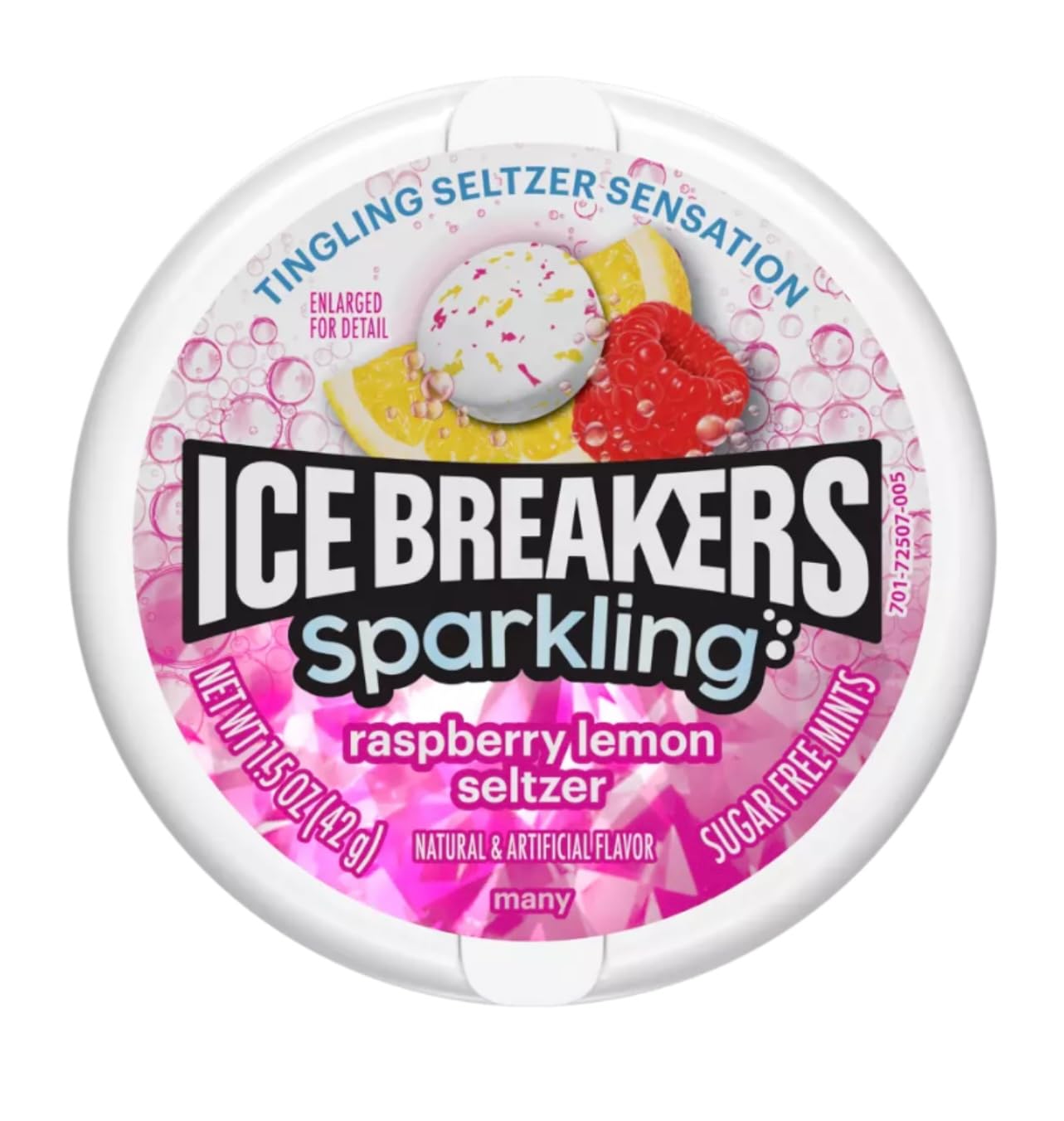 Photo 1 of The Hampton Candy Company Sparkling Raspberry Lemon Seltzer Ice Breakers Mints Tin, 3 Pack (1.5 oz Each)