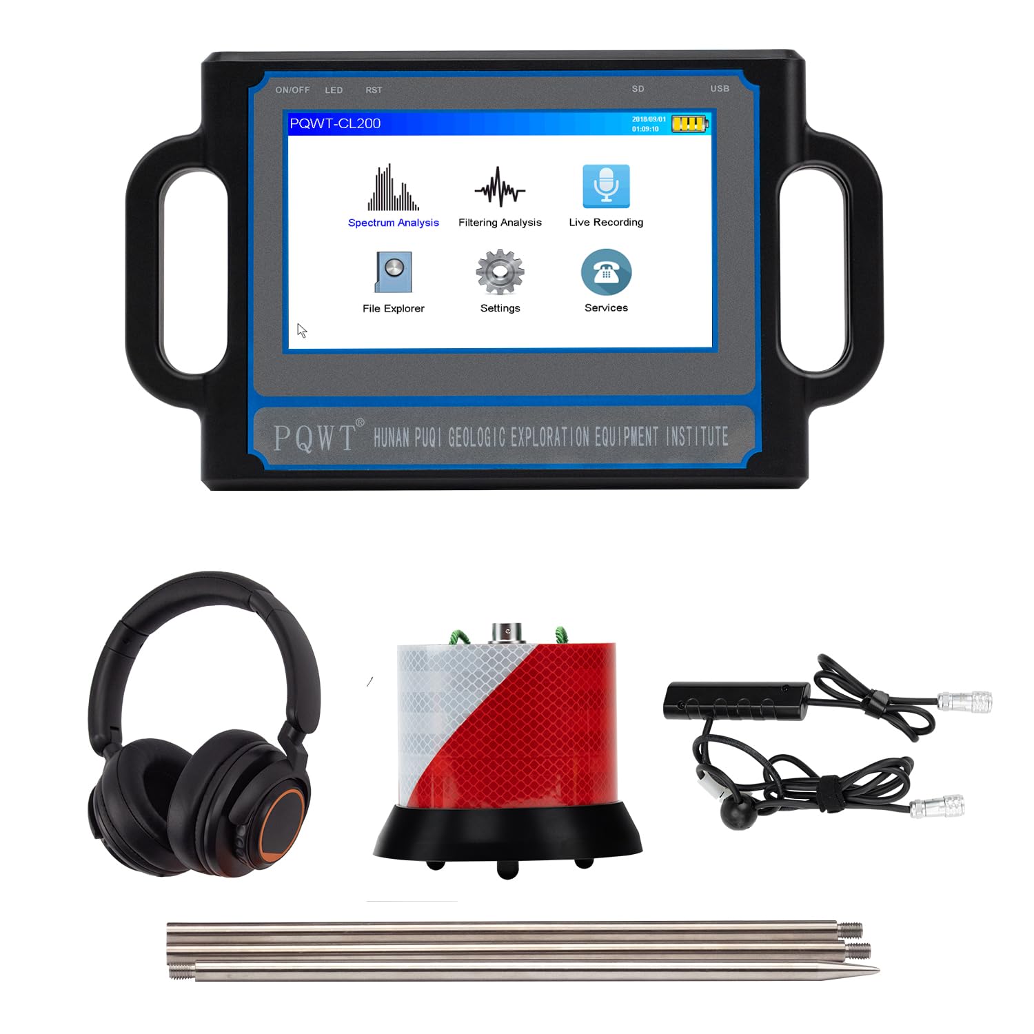 Equipo de prueba electrónico para detección de fugas de agua con localizador de tuberías subterráneas de 2 m