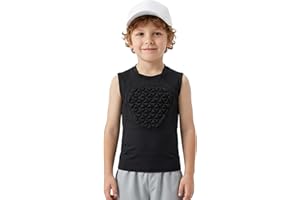 QBK Toddler Baseball Chest Protector Softball Padded Compression Shirt Heart Sternum Guard for T Ball & Football