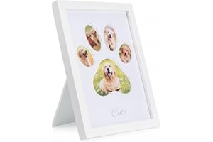 DeerZone Dog Picture Frame,5 Opening Paw Print Collage Frame, Frame for Dog Dad and Mom,Wooden Pet Display Frame, Pet Memorial Gifts for Dogs Cats,Family Picture Frame for Pets