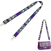 Carnival Purse Strap Replacement Adjustable Purple Green Gold Fleur De Lis Crossbody Bag Strap for Women Bag Handbags Carnival Party Accessories