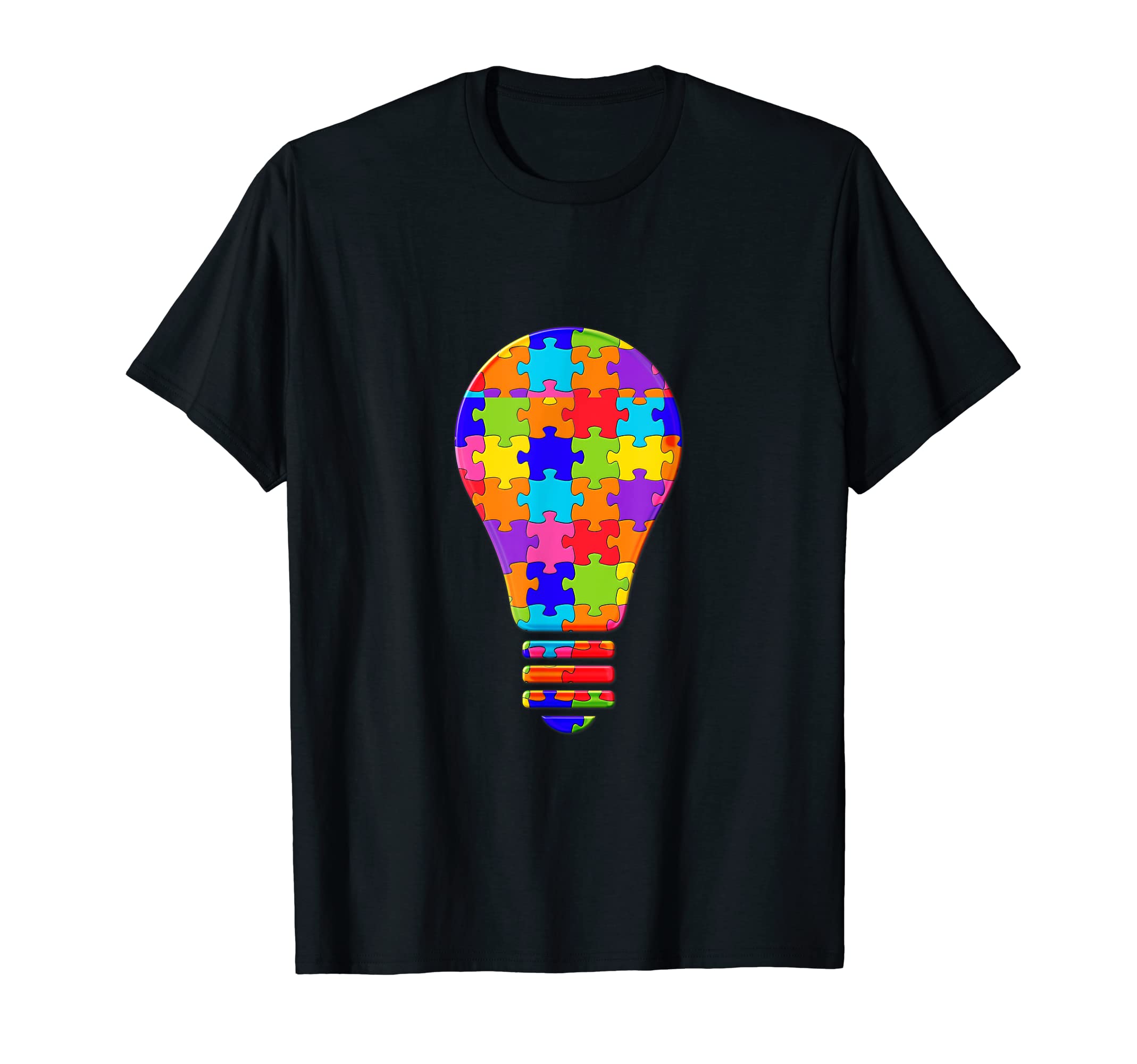 Lightbulb Idea Creativity bulb Jigsaw Autism Puzzle T-Shirt