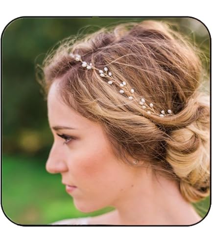 Amazon.com : fxmimior Bride Hair Accessories Crystal Long  display picture 1