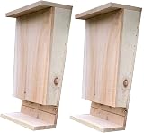 Selections Wooden Bat Box House with Landing Perch & Grooved Interior - 2 Pack view 1