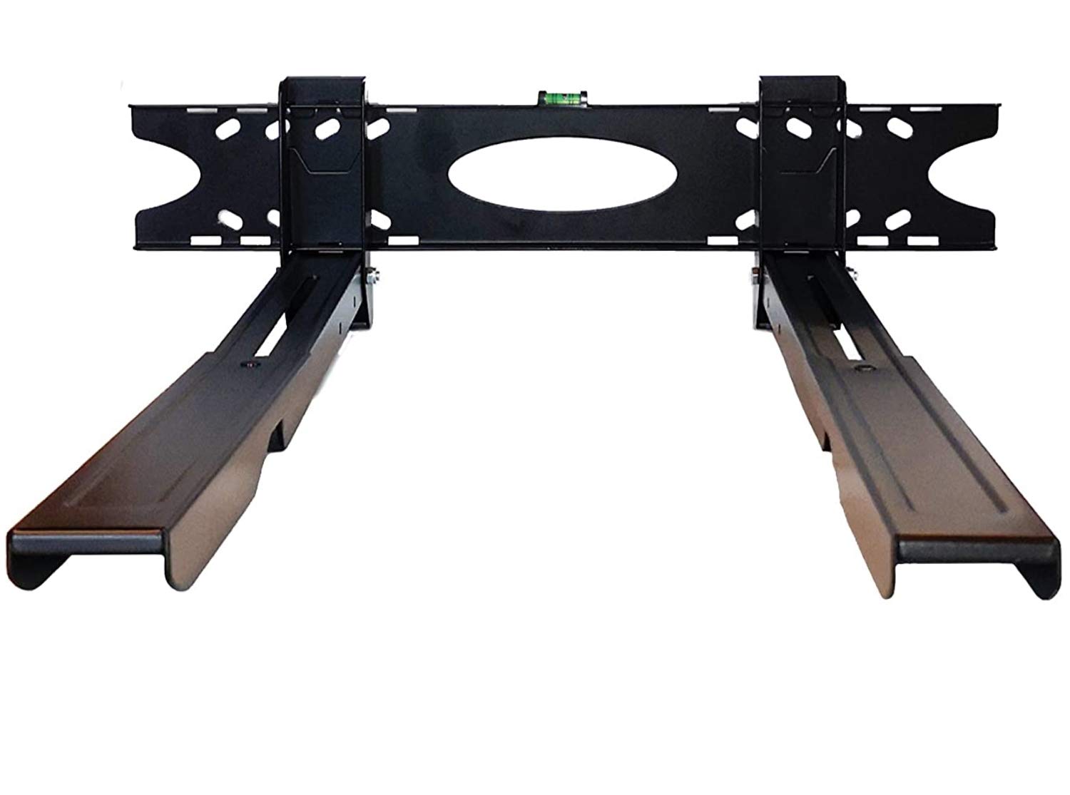 Microwave Holder for Microwave Wall Mount Universal Bracket with Mini Spirit Level Extendible up to 48 cm x 39 cm Contact Surface Black