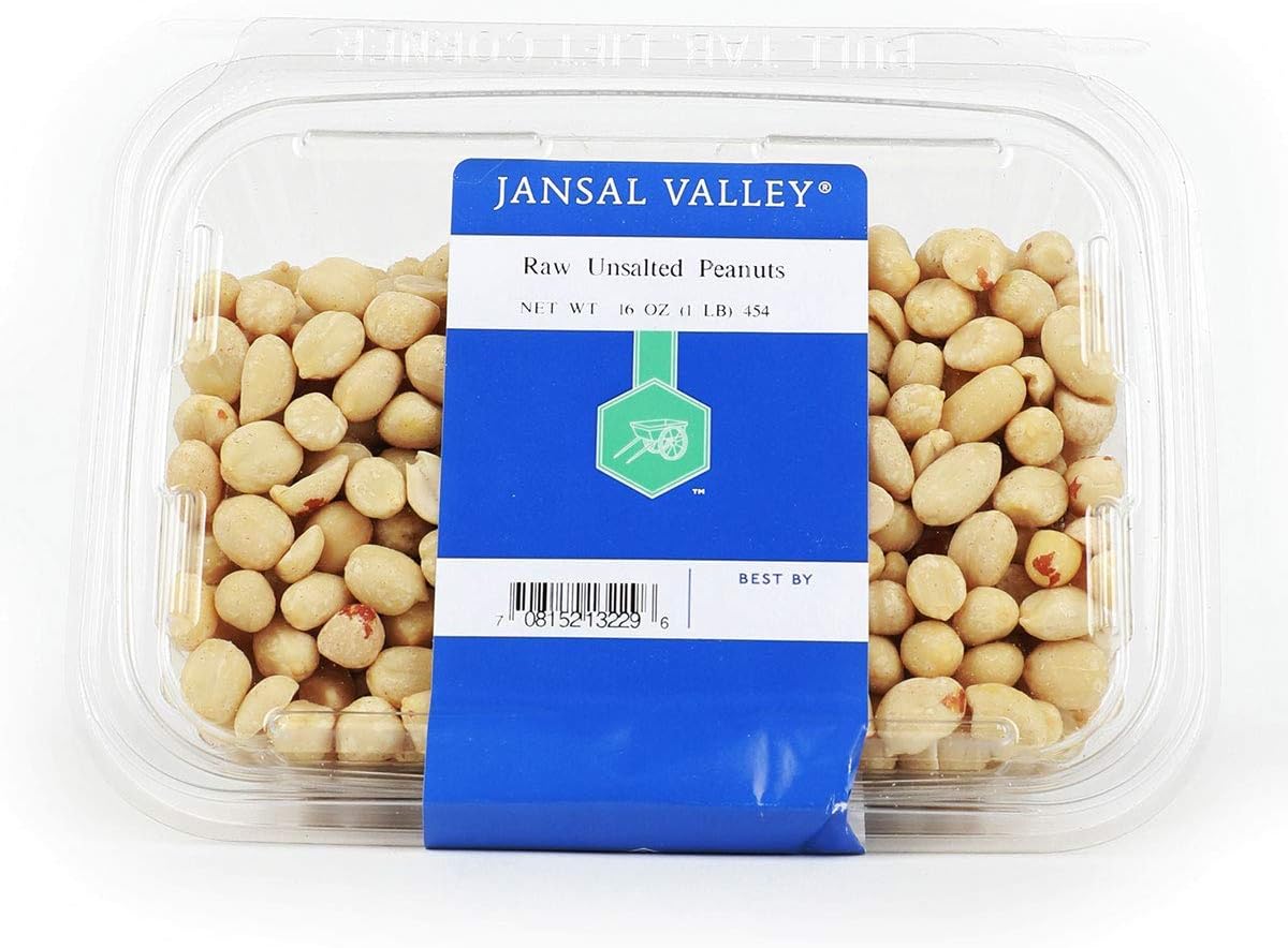 Raw Unsalted Peanuts, 1 Pound (2 Pack)