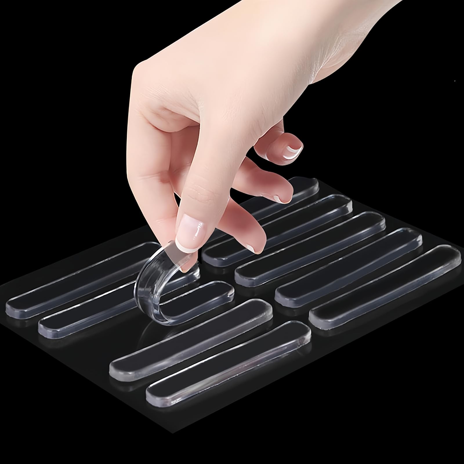 Photo 1 of 20PCS Clear Protector Strips, Door Wall Bumpers Stopper, Self Adhesive Cabinet Pads Sound Dampening, Cupboard Drawer Cushion Guards, Desk Protective Soft Quiet Cushioning for Furniture Kitchen