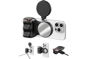 TELESIN Fun Shot Magnetic Phone Camera Grip+ C03 Magnetic Selfie Light Creator Kit Compatible with iPhone Magsafe & Android, Bundle Kit for Selfies/Photography/TikTok/Zoom Calls/Video (Black)