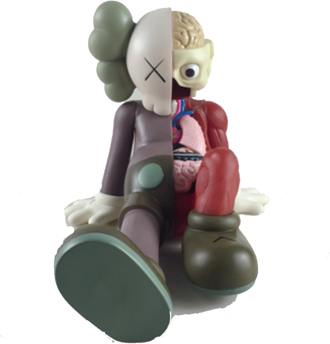KAWS BFF Sit Sitting 12 Inch Dissected Companion Original Fake Art Toys Action Figure Figurine Plush Doll Toy Model Statue Accessories Collection Morden Gift 3 Color Black Brown Grey Fancy