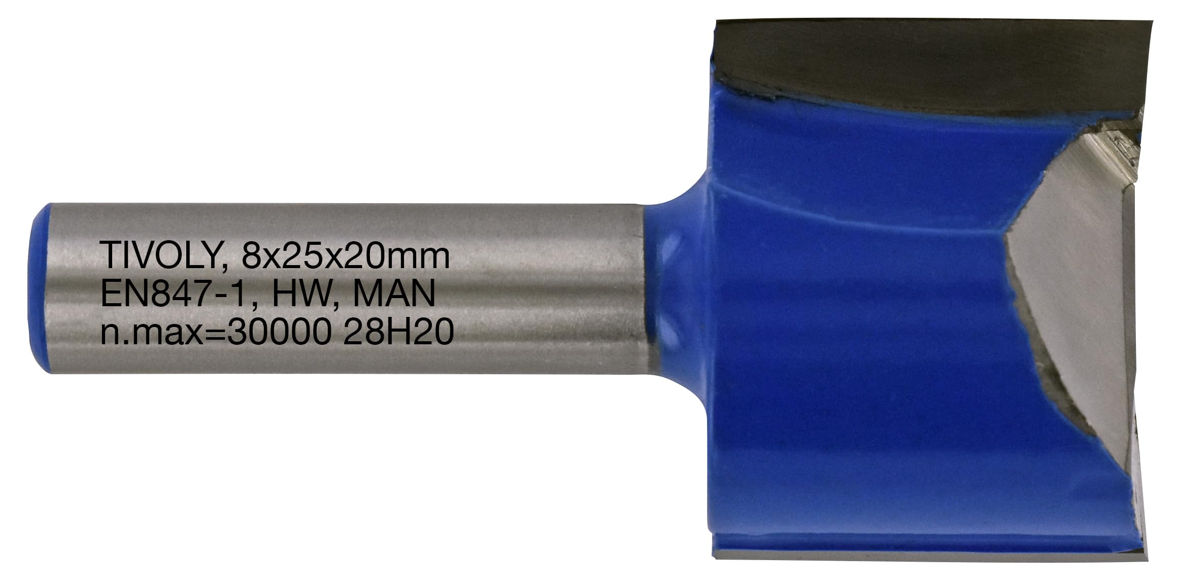 Tivoly XT60642067847 Straight Router Bits | 2 Diamond Cut Cutters Diameter 25 mm, Blue