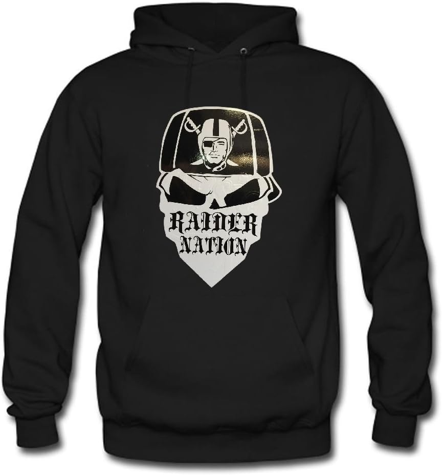 Fanging Design Raider Nation Adult Hoodie, Custom Print Classic Sweatshirt X-Large Black