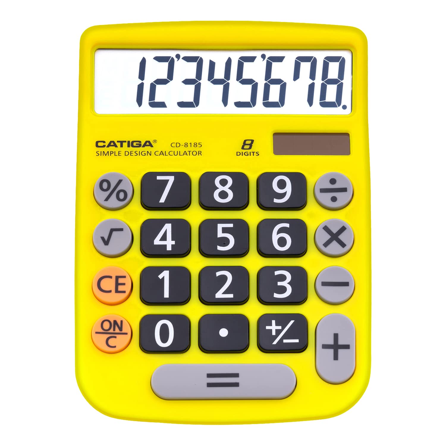 CATIGA Desktop Calculator 8 Digit with Solar Power and LCD Display, Big Buttons, for Home, Office, School, Class and Business, 4 Function Small Basic Calculators for Desk, CD-8185