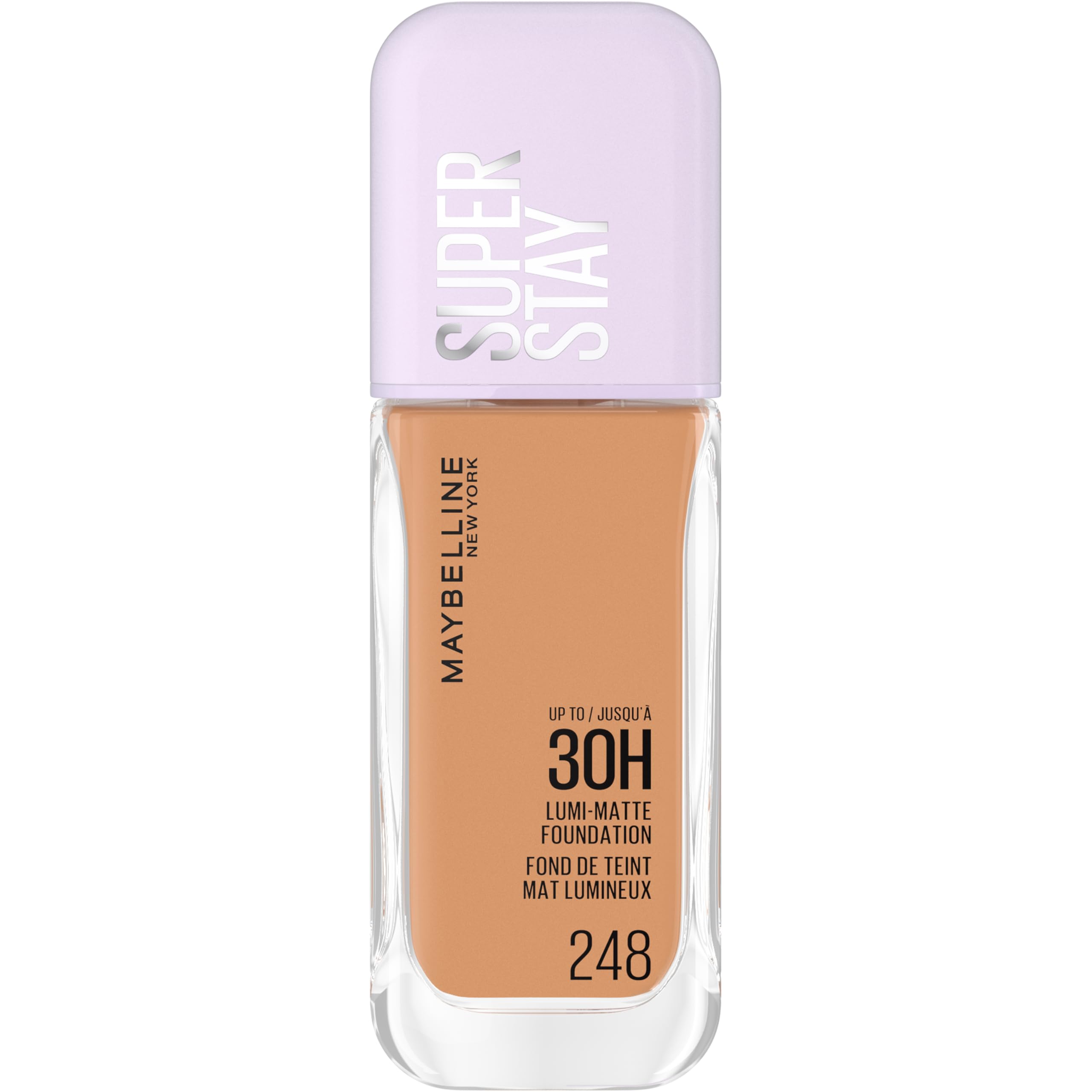 Maybelline New York Super Stay up to 30HR Lumi-Matte Foundation, Medium-Full Coverage, Vegan Formula*, Amino Acids, Niacinamide, Vitamin E, All Day Wear - Shade: 248