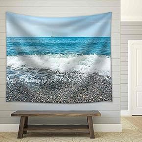 Georgia Coast in Batumi, Black Sea - Fabric Wall Tapestry Home Decor - 51x60 inches
