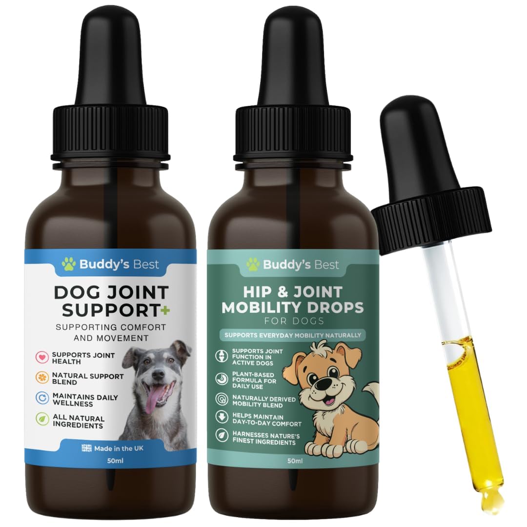 BUDDY'S BEST Complete Joint Care Bundle for Dogs | Supports Healthy Joints & Mobility | Natural Ingredients for Flexibility & Comfort | Easy-to-Use Liquid Formula | 50ml Each | Made in the UK