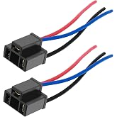 2PCS H4 Headlight Connector,12V 18AWG Headlight Socket with Headlight Pigtail for Replacement Broken Male/Female Headlight Connector,3-Pin Connector for Most Trucks,Cars (Female/2PCS)