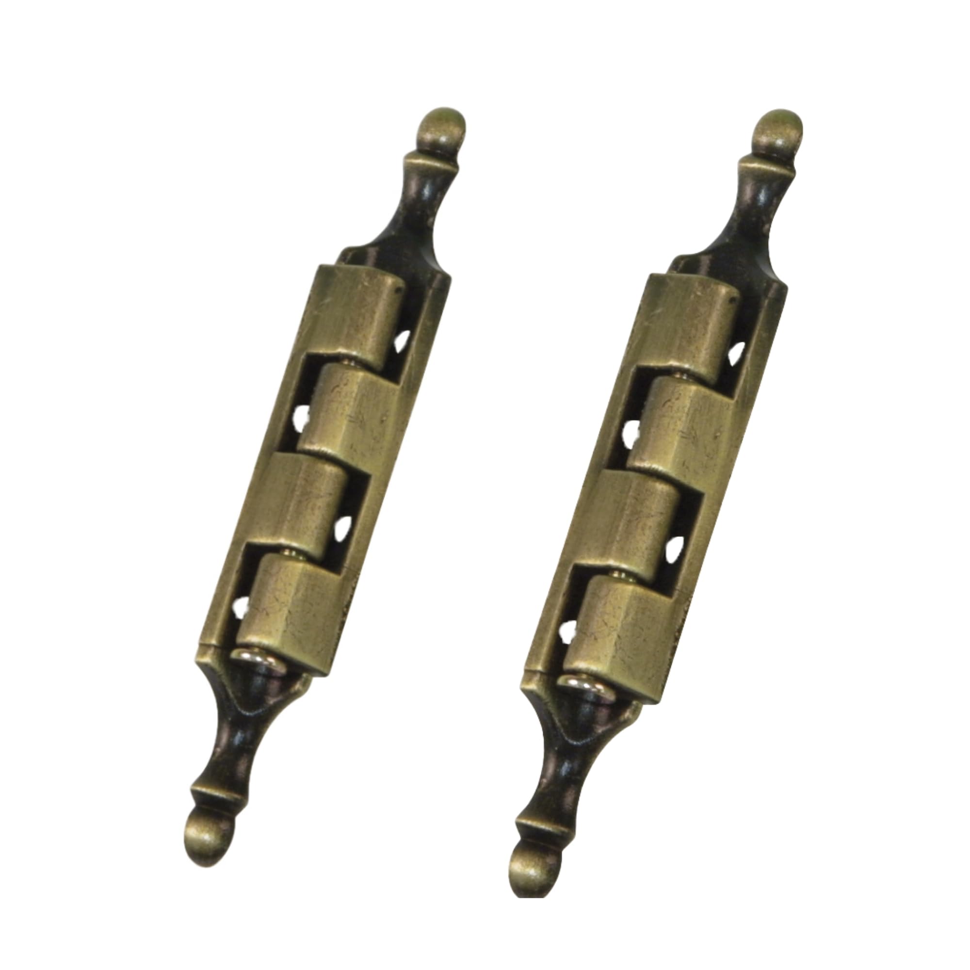 Amig - Decorative Detachable Hinge with Finial Made in Zamak Leather Finish for Cabinets and Other Furniture - 79 x 9 mm