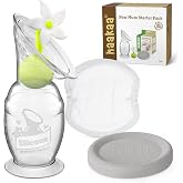 haakaa New Mom Starter Kit with 5oz/150ml Breast Pump &amp; 36 Nursing Pads | 150ml Silicone Breast Pump with Flower Stopper, Leakproof Silicone Cap and 36 Disposable Nursing Pads for Breastfeeding Moms