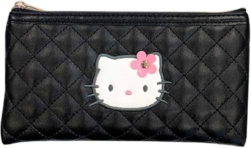 Amazon ハローキティ 45thピンクキルトシリーズ フラットポーチ M ブラック Kt45 Fm Bk ポーチ