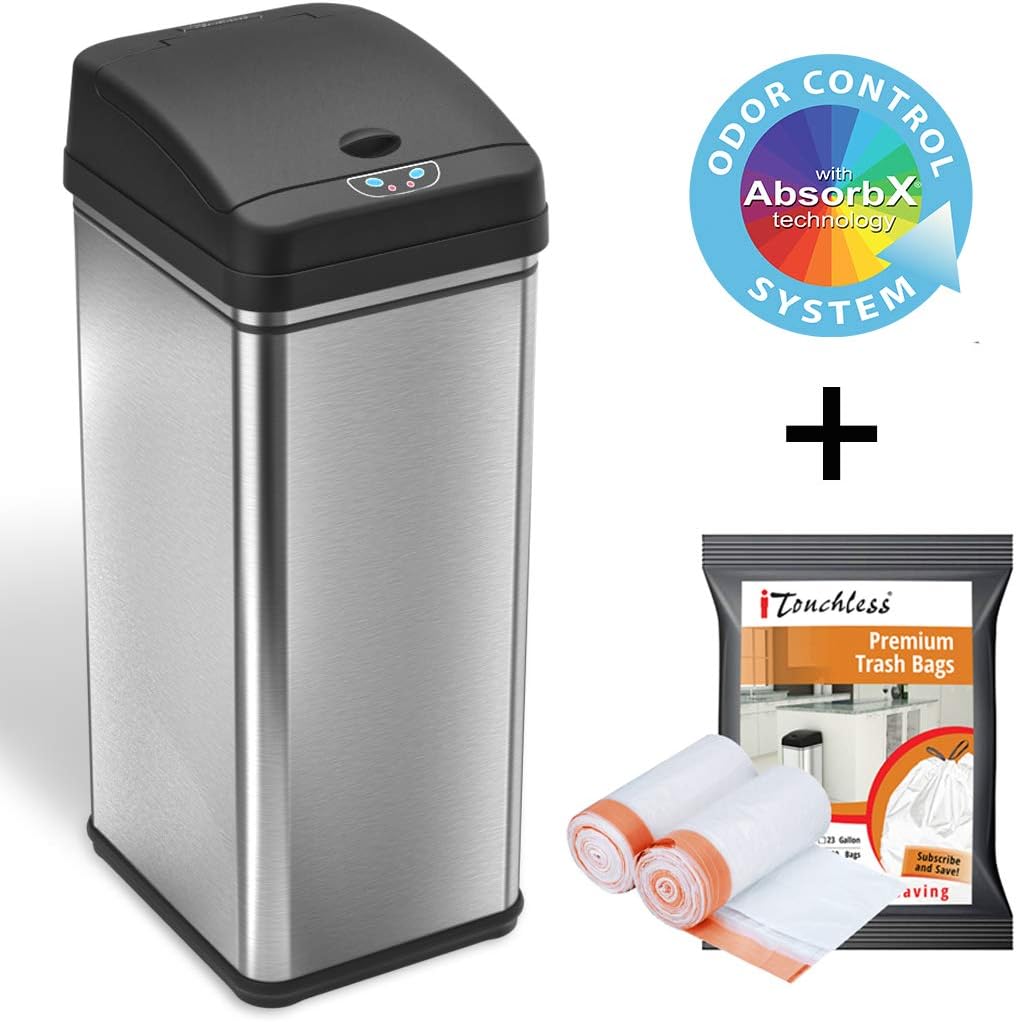 trash can with lid open