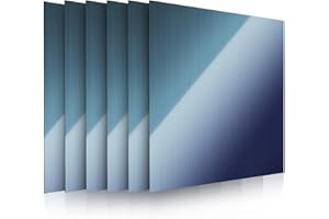 ABJHCAD 6pcs Carbon Steel Shim Stock Assortment, 6" Width X 6" Length, 0.003",0.004", 0.005", 0.006", 0.007", 0.008" Thick Carbon Steel 1008 Shim Stock Assortment, Spring Steel Shim Stock