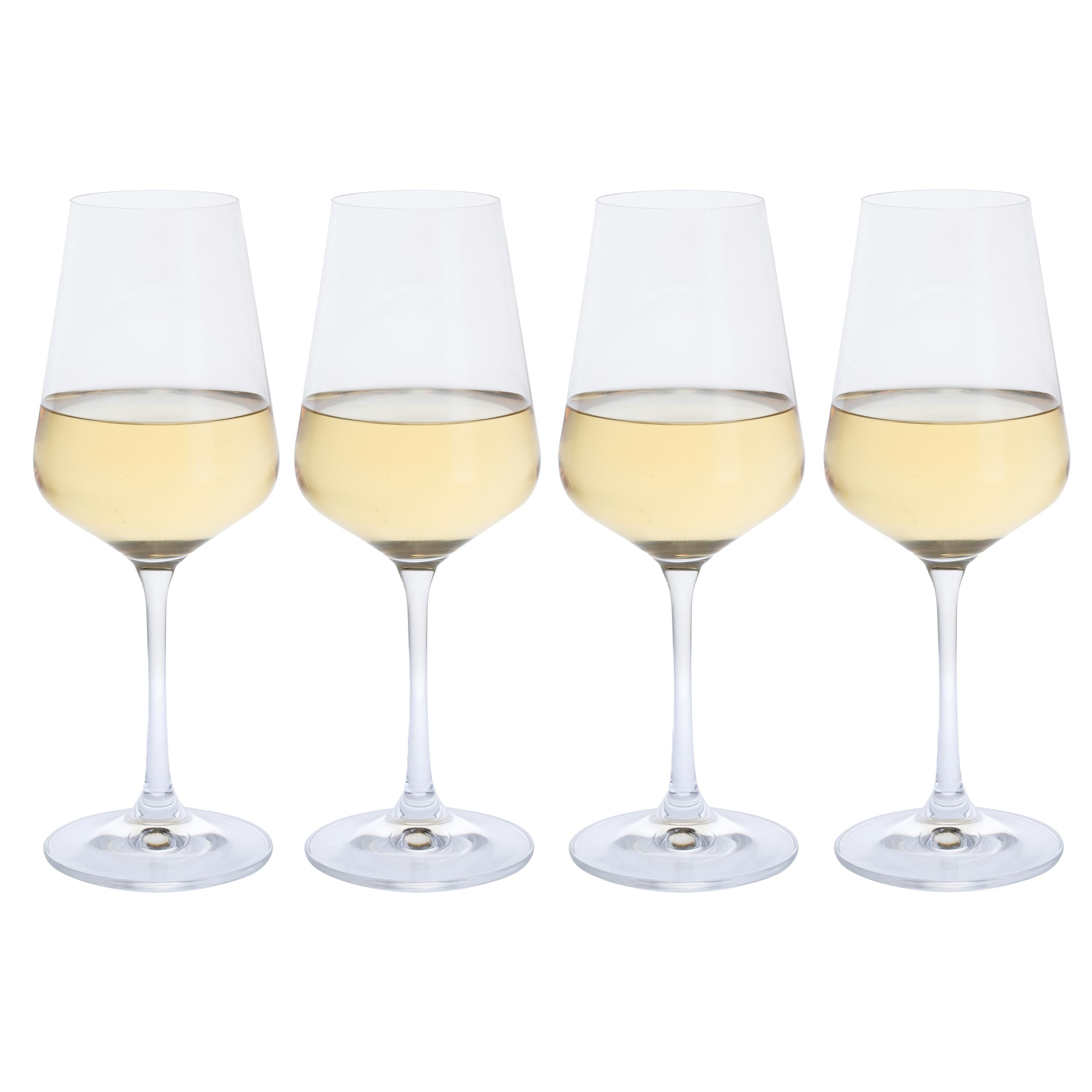 Dartington Crystal Cheers! White Wine Glass, Set of 4 | Modern White Wine Glasses | 226mm | 350ml | Dishwasher Safe | Classy and Elegant Glasses | Perfect for Entertaining