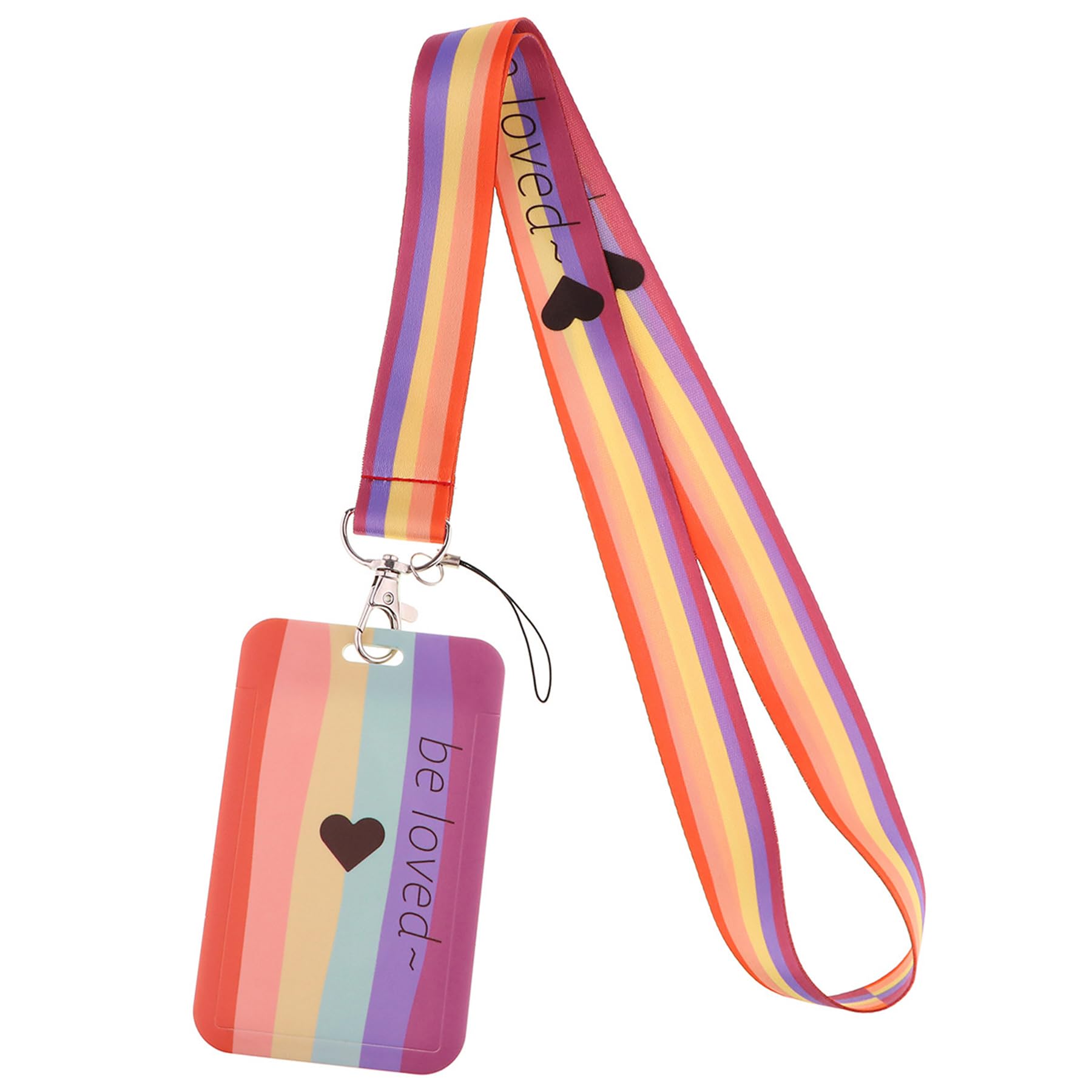 Rainbow Lanyard - Rainbow Pride Lanyard, Pride Lanyards for Adults Kids, Id Card Work Cards Credit Cards Holder, LGBT Lanyard, Neck Lanyard for Keys, LGBT Gifts for Women Man (Light Color)