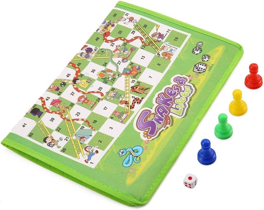 Deniseonuk Parent-child game non-woven carpet chess snake&ladders enjoy family fun