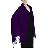 Glory Max Women Large Soft Silky Pashmina Shawl Wrap Scarf in Plain Solid Colors