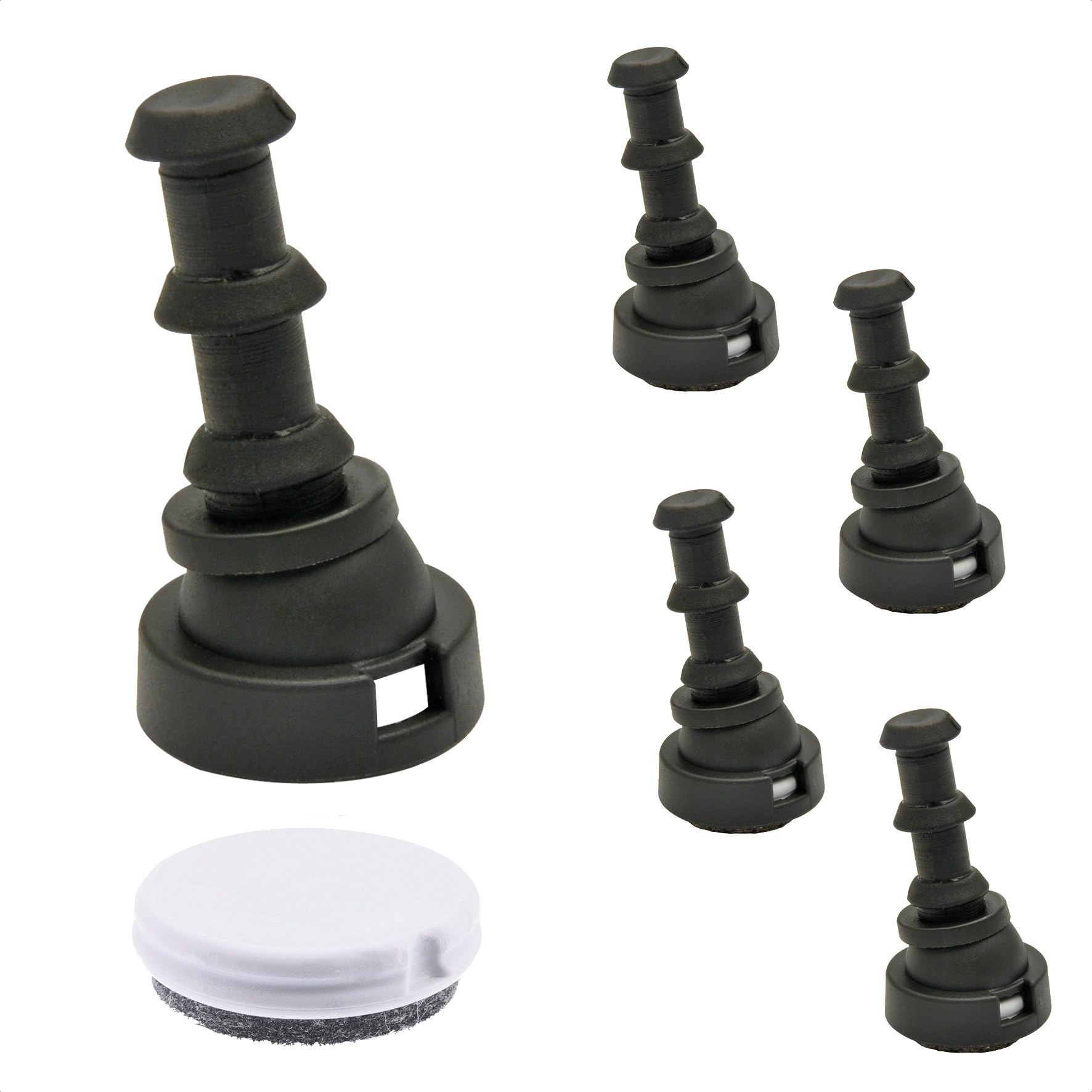 WAGNER QuickClick® chair glides reversible wool felt + plastic I 4pcs. set glides for insertion into round tubes - DUO - Inner diameter Ø 10 mm/outer diameter Ø 14 mm - Made in Germany - 15831900