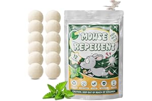 PESTMENTOR Mouse Repellent,Natural Peppermint Oil Mothballs and Insect Repellent Ball, Rodent Repellent Squirrel Repellent for Indoor and Outdoor,Keep Pest Away Repel Mosquito & Moth（12 Pack）