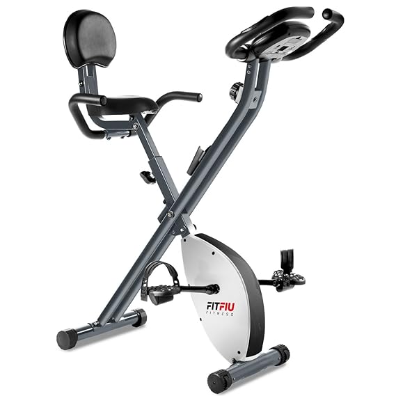 best fitfiu x2000 bicicletta pieghevole statica con schienale in similpelle