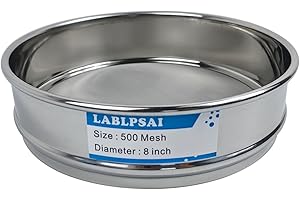 LABLPSAI 500 Mesh Lab Sieves 8" Diameter 304 Stainless Steel Wire Cloth Test Sieve for Industrial Laboratory Home