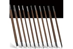 YARRKC Stone Carving Tools, 11 Pcs Stone Seal Craft Engraving Wood Carving Tools Gravers/Chisels/Knife Set with Bag