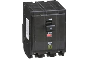 Square D Plug in Circuit Breaker, QO, Number of Poles 3, 45 Amps, 240VAC, Standard