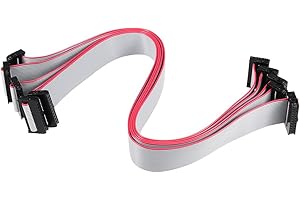 uxcell IDC 20 Pins Connector Flat Ribbon Cable Female Connector Length 30cm 2mm Pitch,5pcs