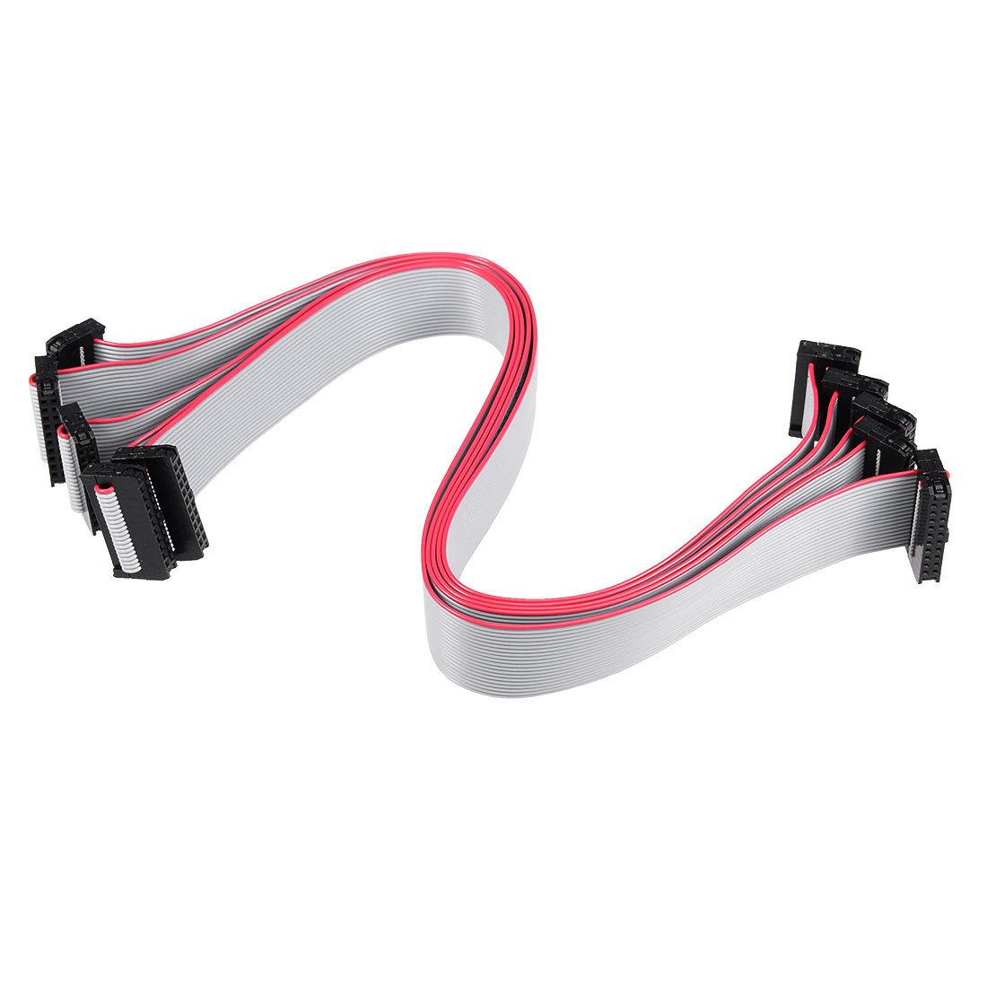 sourcing map IDC 20 Pins Connector Flat Ribbon Cable Female Connector Length 30cm 2mm Pitch,5pcs