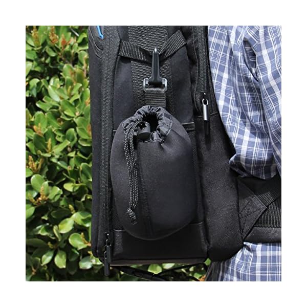 USA GEAR FlexARMOR Objektivtasche, 3 Größen Neopren Objektivbeutel, In Kleinen, Mittleren und Großen Gehäusen Können Objektive bis zu 70-300 mm mit Kordelzugöffnung Aufbewahrt Werden - Schwarz – Bild 8