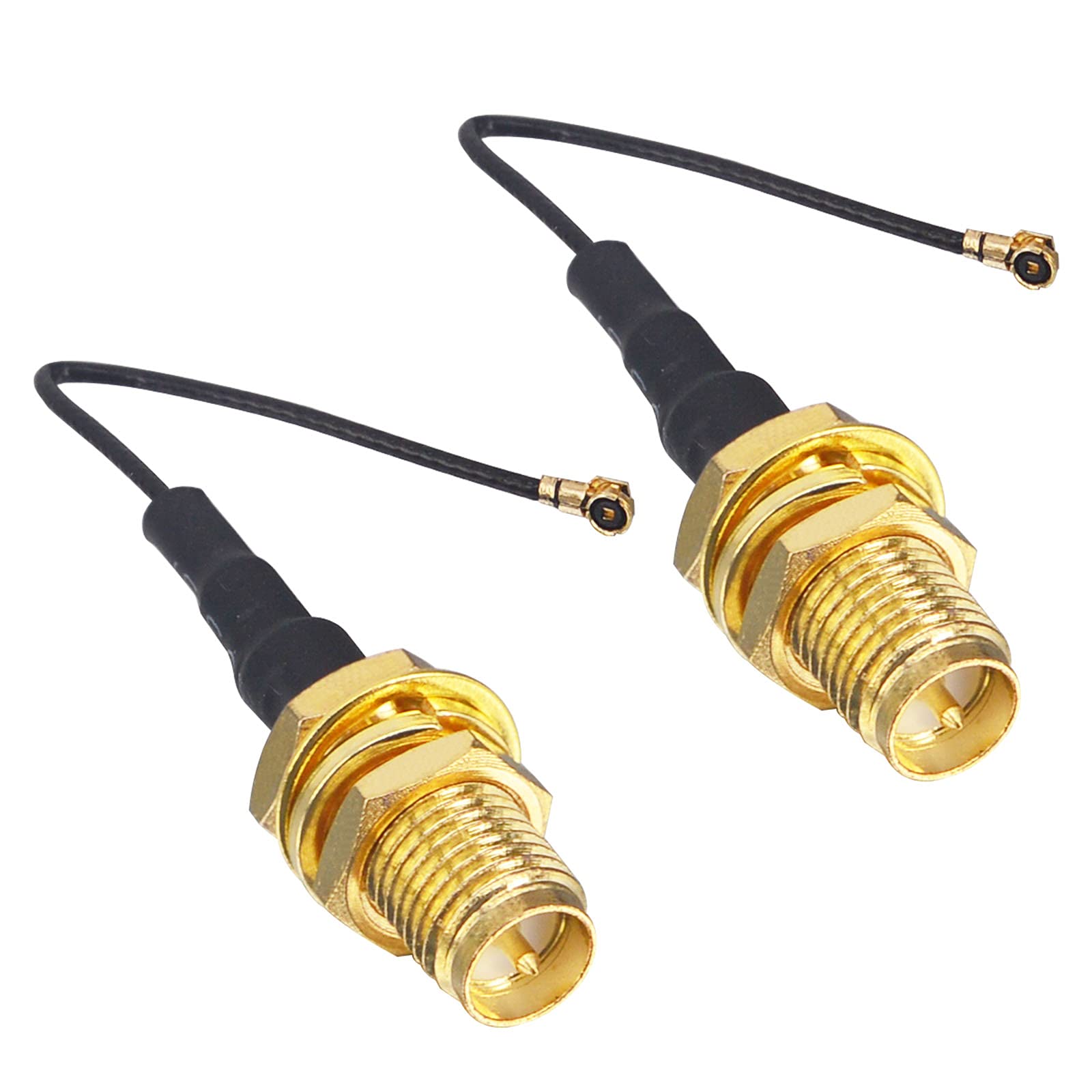 Photo 1 of onelinkmore UFL to SMA M.2 NGFF IPX MHF4 to RP SMA Female (Male pin) RF Pigtail WiFi Antenna Extension Cable 0.81mm for PCI WiFi Card Wireless Router M.2 Cards Pack of 2 (2 inch (5 cm))