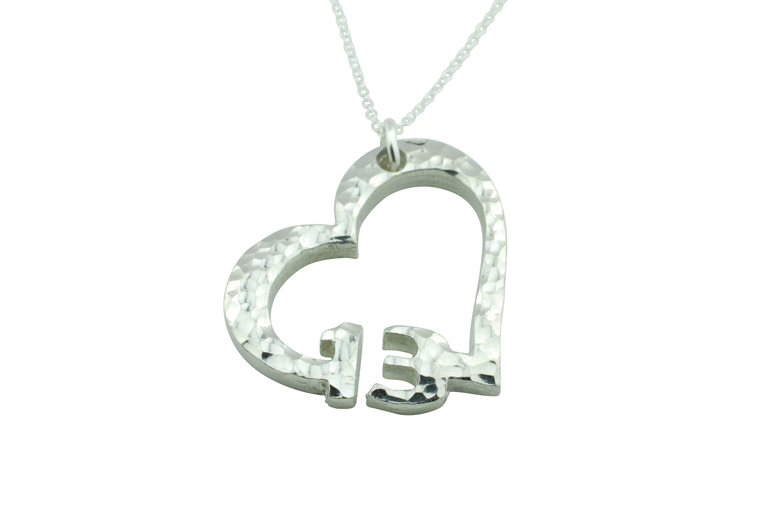 13th Anniversary Beaten Heart Pendant – 13 Year