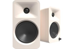 Kanto ORA4 140W Powered Reference Speakers with Bluetooth 5.0 and USB-C Input | 4” Woofers with Deep Bass Extension | Bi-Amplified | 80 Hz Automatic Crossover | Reference Quality Sound | Pair | Cream