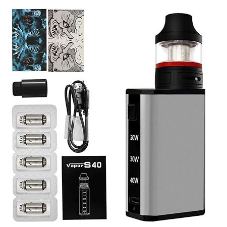 E Zigarette VOVCIG N40 E Shisha Starter Kit Mod Box Electronic Cigarette 1600mah + 5 X E Cigarette Verdampfer Köpfe + 2 X Fan