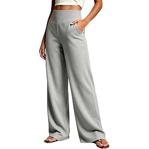 HYYGOCCTV Women's Ultra High Waist Joggers Wide Leg Sweat Pants Soft Stretch Flowy Sweatpants Tummy Control Trousers
