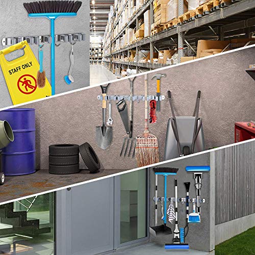 Saxhorn Broom Holder Wall Mount, Mop Holder Organizer Wall Mounted