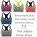 EMY Sports Bra for Women 1 2 3 5 Pack Space Dye Racerback Removable Pads for Fitness Gym Yoga Running (M,5 Pack)