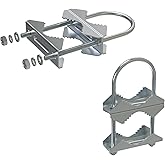 Aimeboost Abrazadera de montaje de antena de acero inoxidable, accesorios de montaje de perno en U, abrazadera de mástil de a