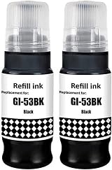 SHUOLEI GI53 Ink Bottle Compatible with Canon Pixma G550 G650 (2 Pack Black) view 1